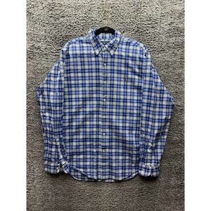 Ralph Lauren Classic Fit Plaid Button-Up Long Sleeve Shirt Blue Mens Size XL